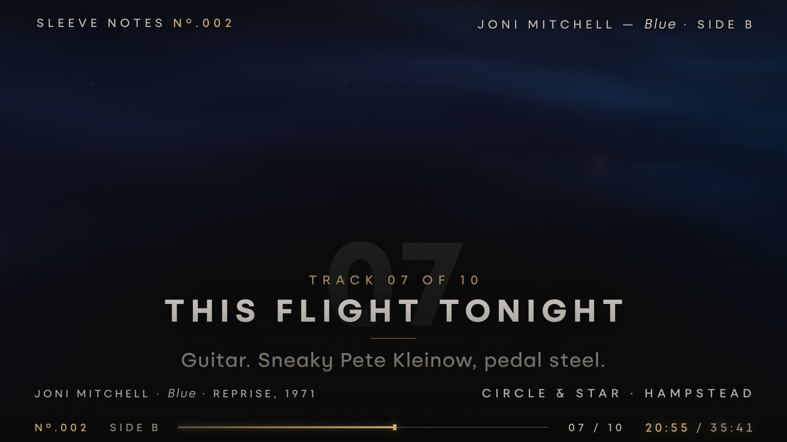 This Flight Tonight — the screen in the room