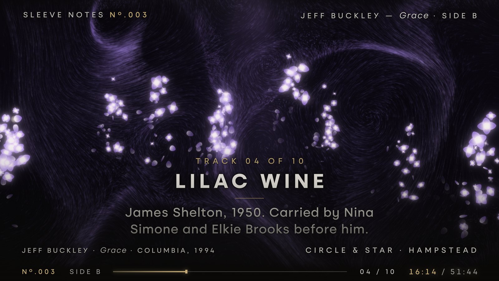 Lilac Wine — the screen in the room