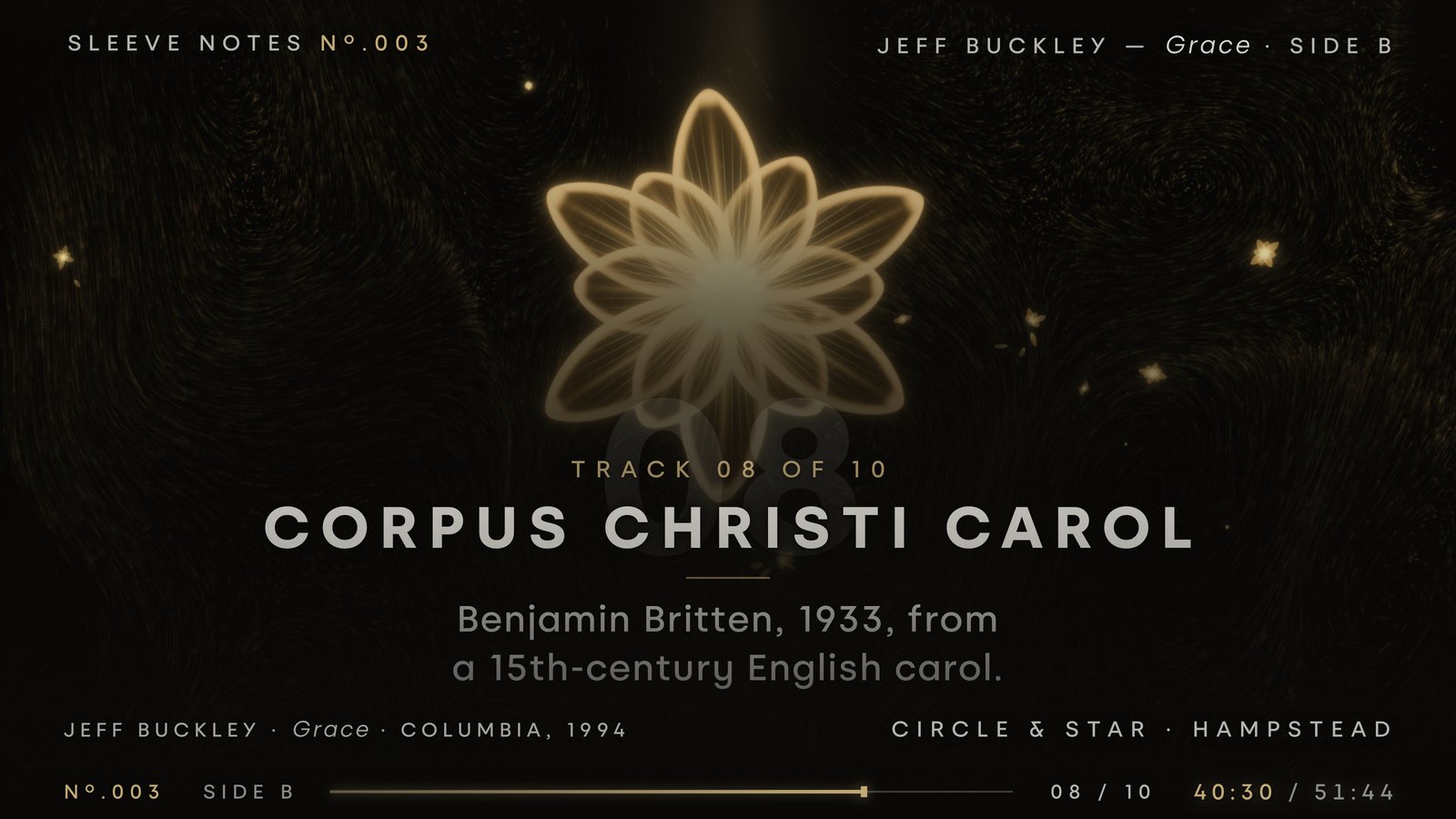 Corpus Christi Carol — the screen in the room