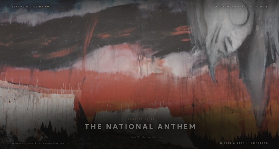 The National Anthem — the screen in the room