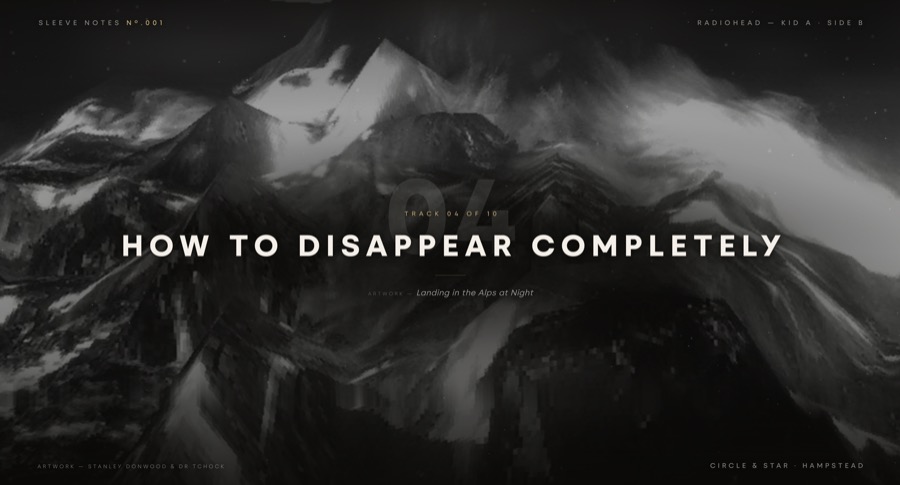 How to Disappear Completely — the screen in the room
