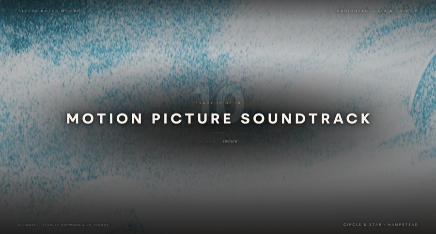 Motion Picture Soundtrack — the screen in the room
